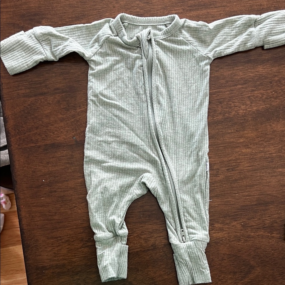 Little Sleepies Sage Green Kids Pajama Footies